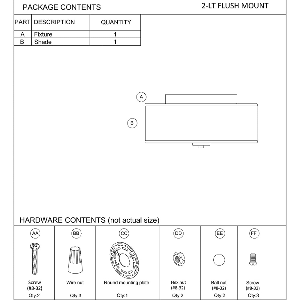 Two-Light Ceiling Flush Mount: image 6